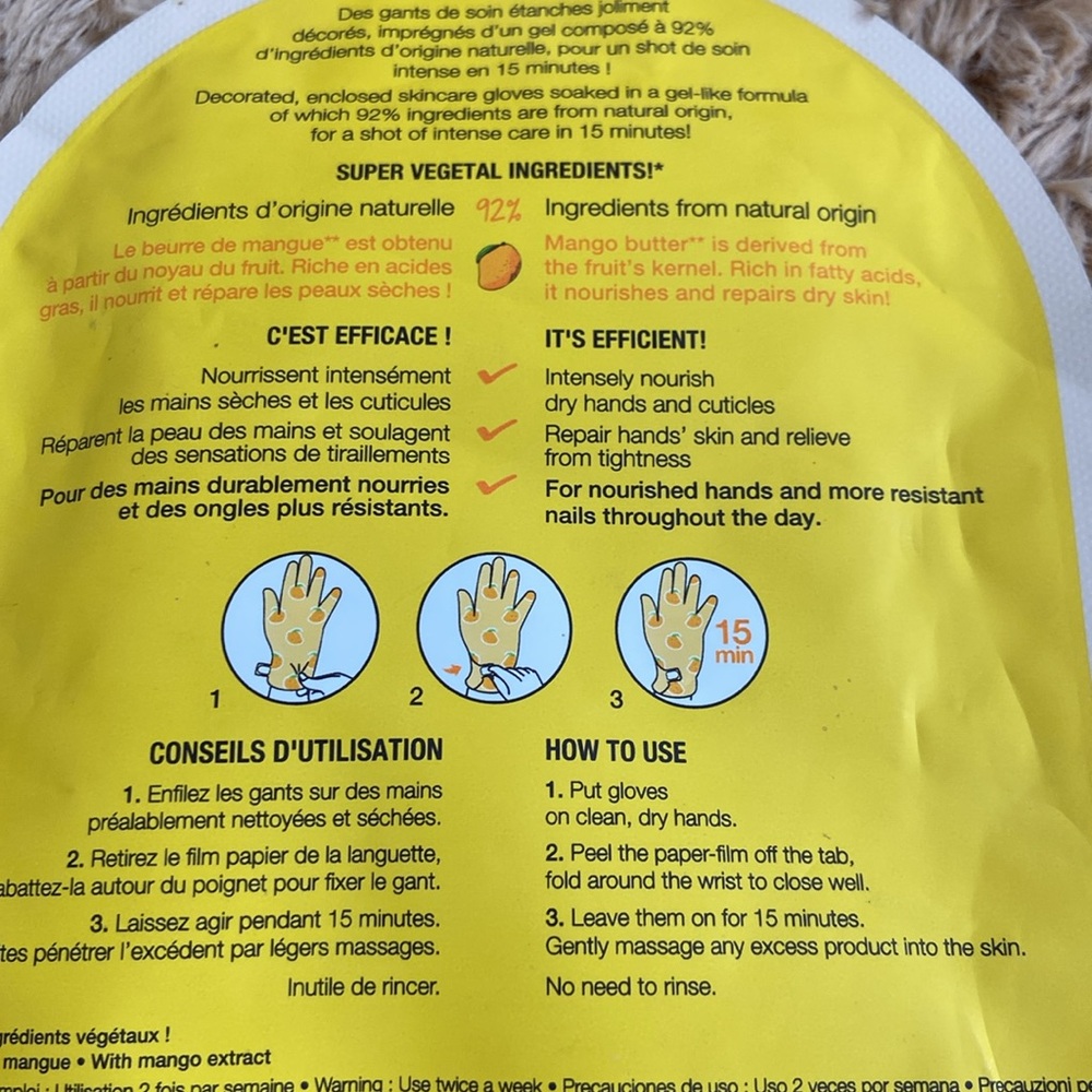 🆕Sephora Mango Hand Masks - Picture 3 of 3